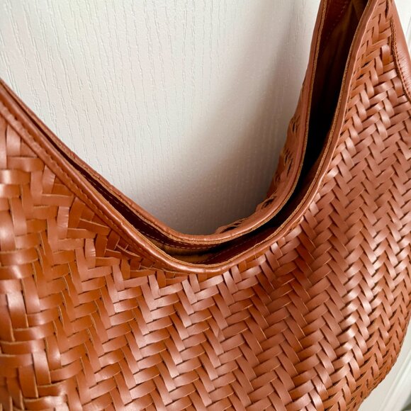 Bembien Bobbie Woven Leather Bag Sienna Cognac Brown - Picture 5 of 16